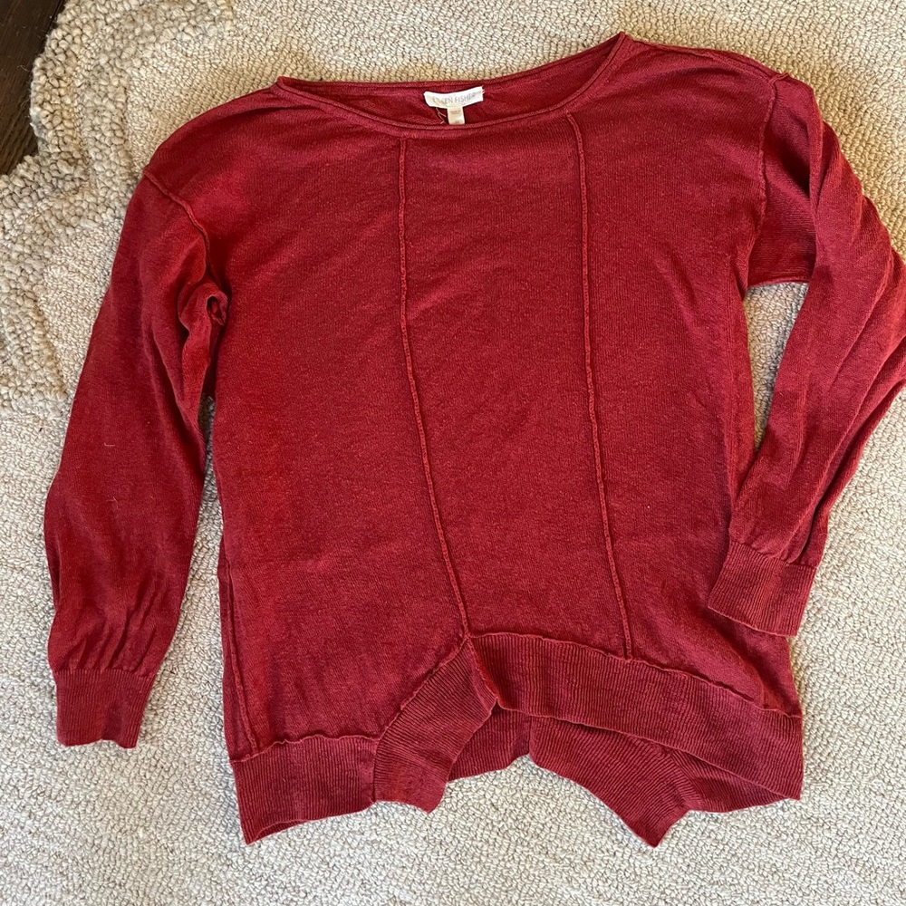 100% organic linen Eileen Fisher top | lagenlook luxe layers boho lightweight